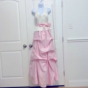 NWT! Formal prom dress high halter ruffled, pageant, Quinceanera wedding